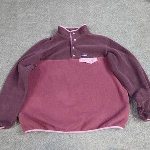 Patagonia Women's Synchilla T-Snap Pullover Shirt 2XL Purple Pink